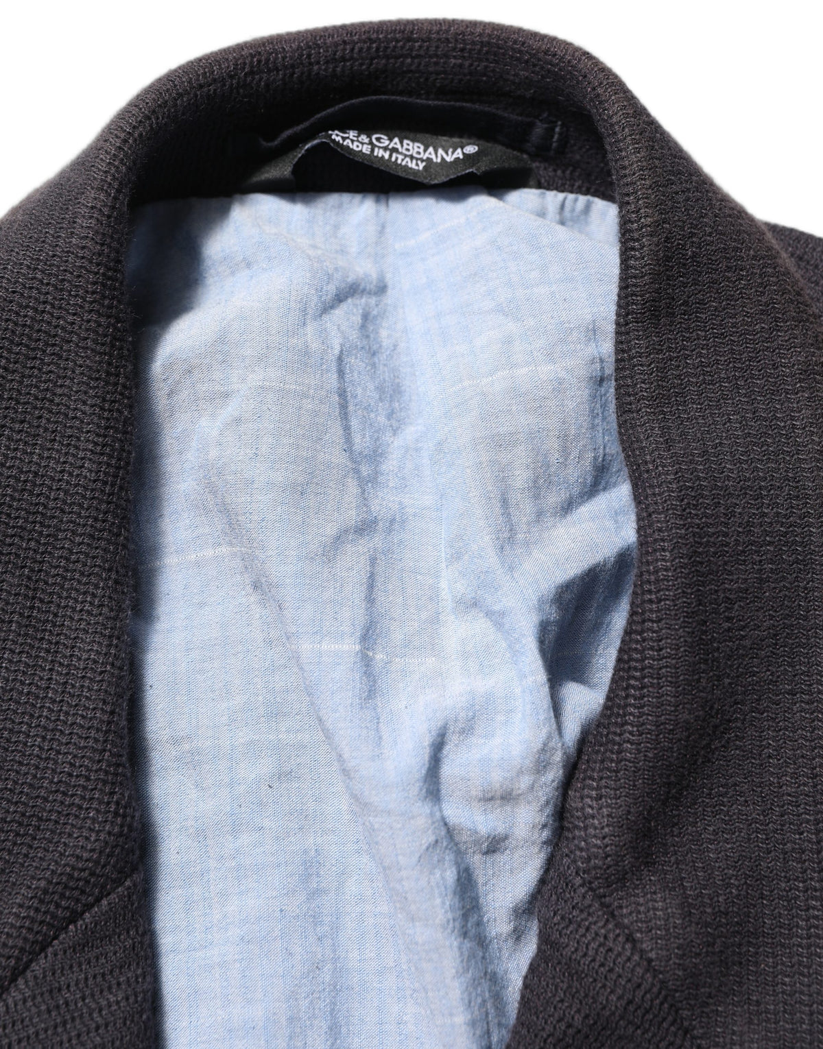 Dolce & Gabbana Dark Gray Cotton Men Single Breasted Men's Jacket (Pre-Owned)