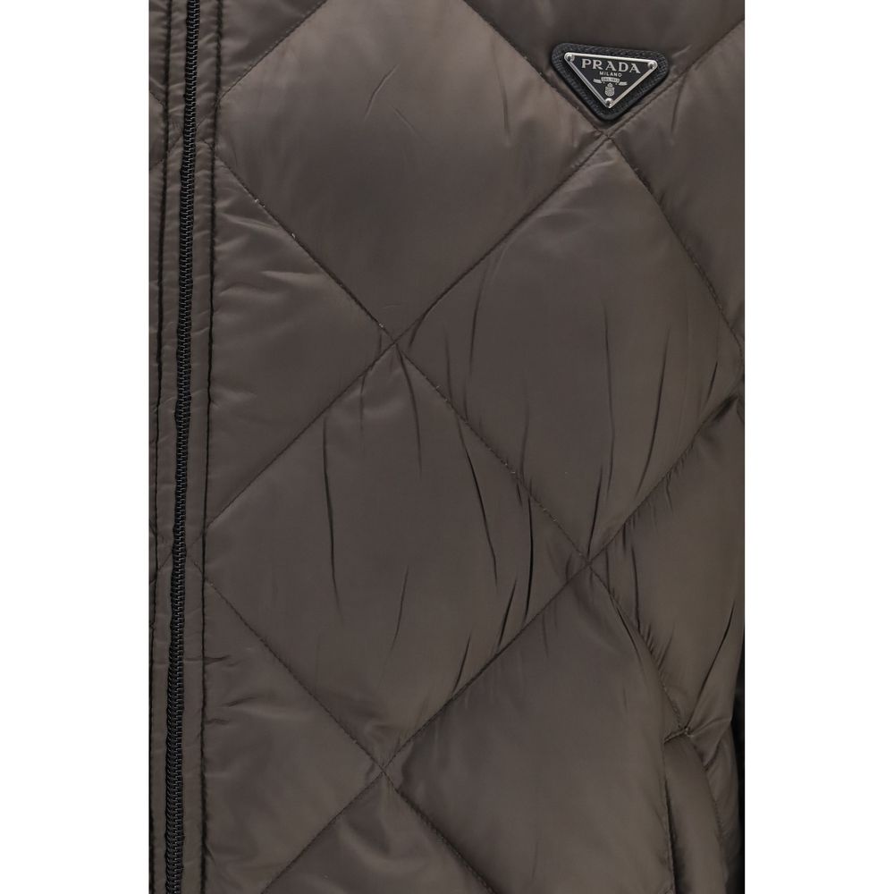 Prada Bicolor Recycled Polyester Full-Length Men's Jacket