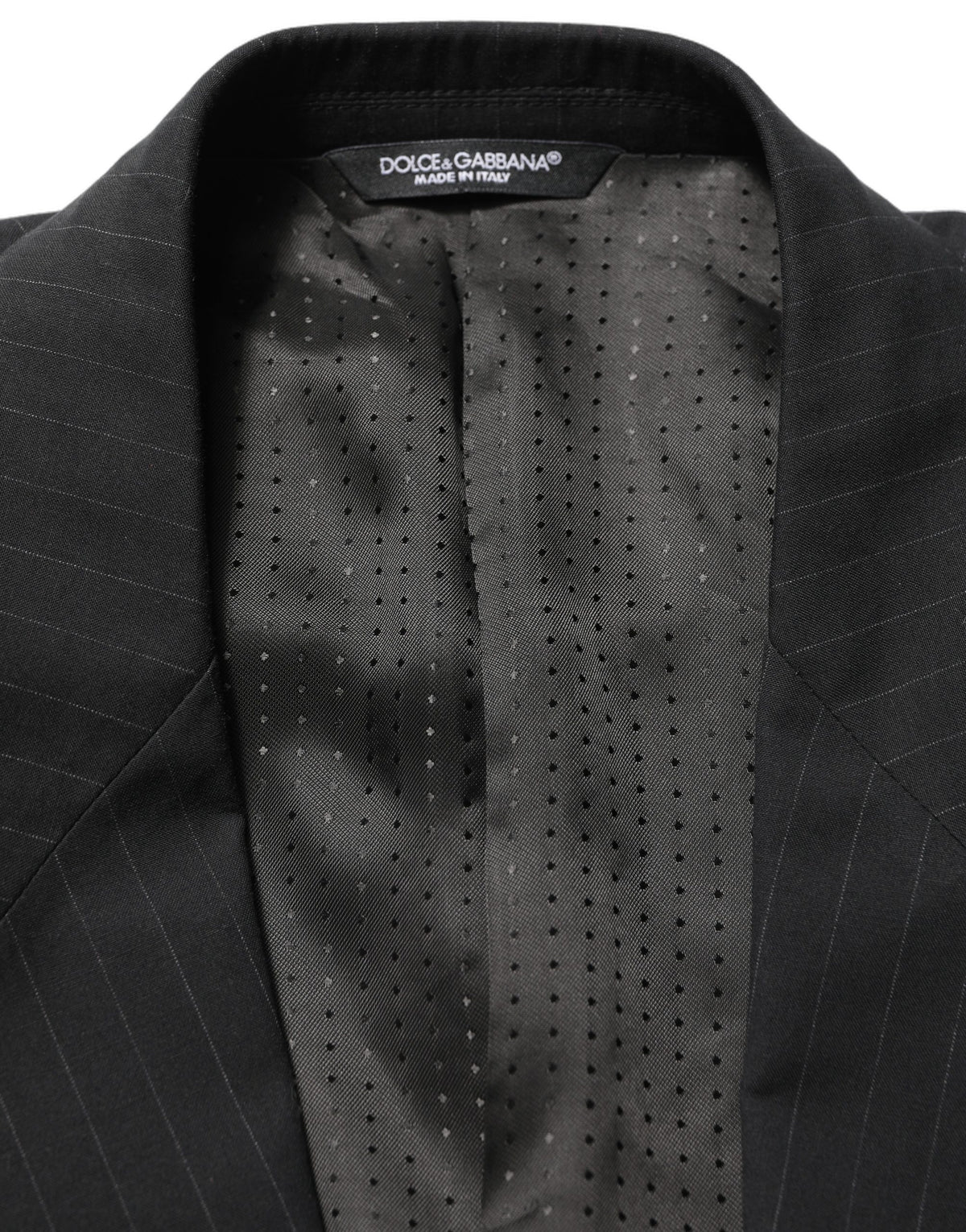 Dolce & Gabbana Black Pinstripe Men Single Breasted Men's Jacket (Pre-Owned)