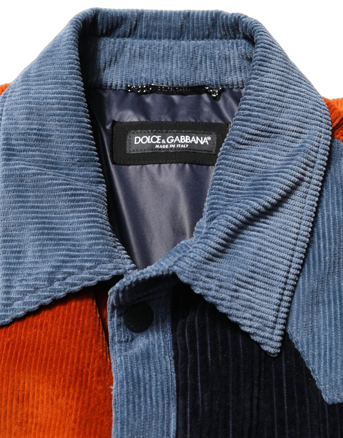 Dolce & Gabbana Multicolor Cotton Corduroy ButtonUp Men's Jacket (Pre-Owned)