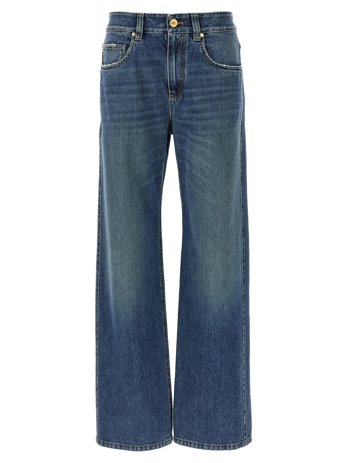 Brunello Cucinelli Blue Cotton Relaxed Fit Women's Jeans