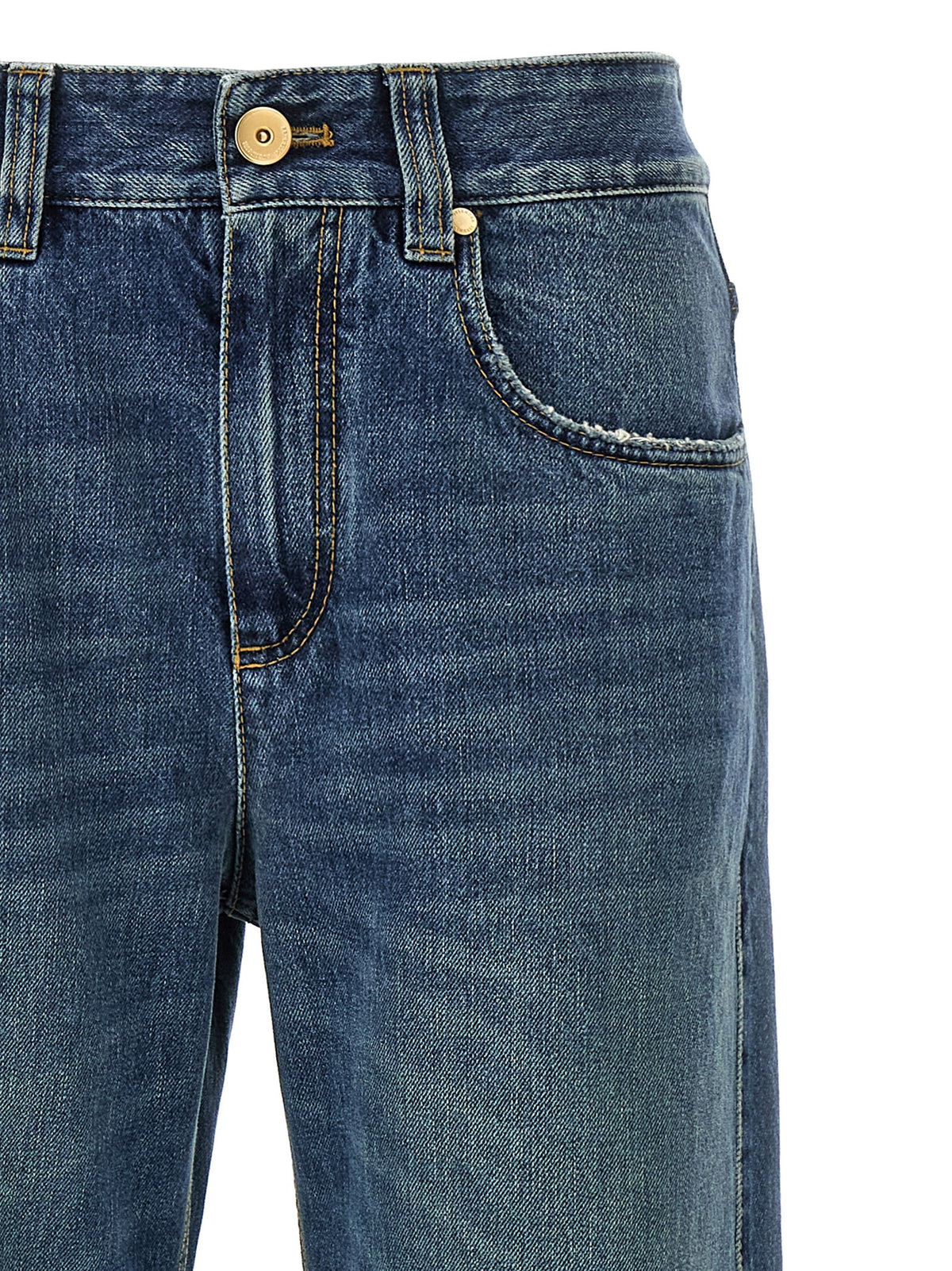 Brunello Cucinelli Blue Cotton Relaxed Fit Women's Jeans