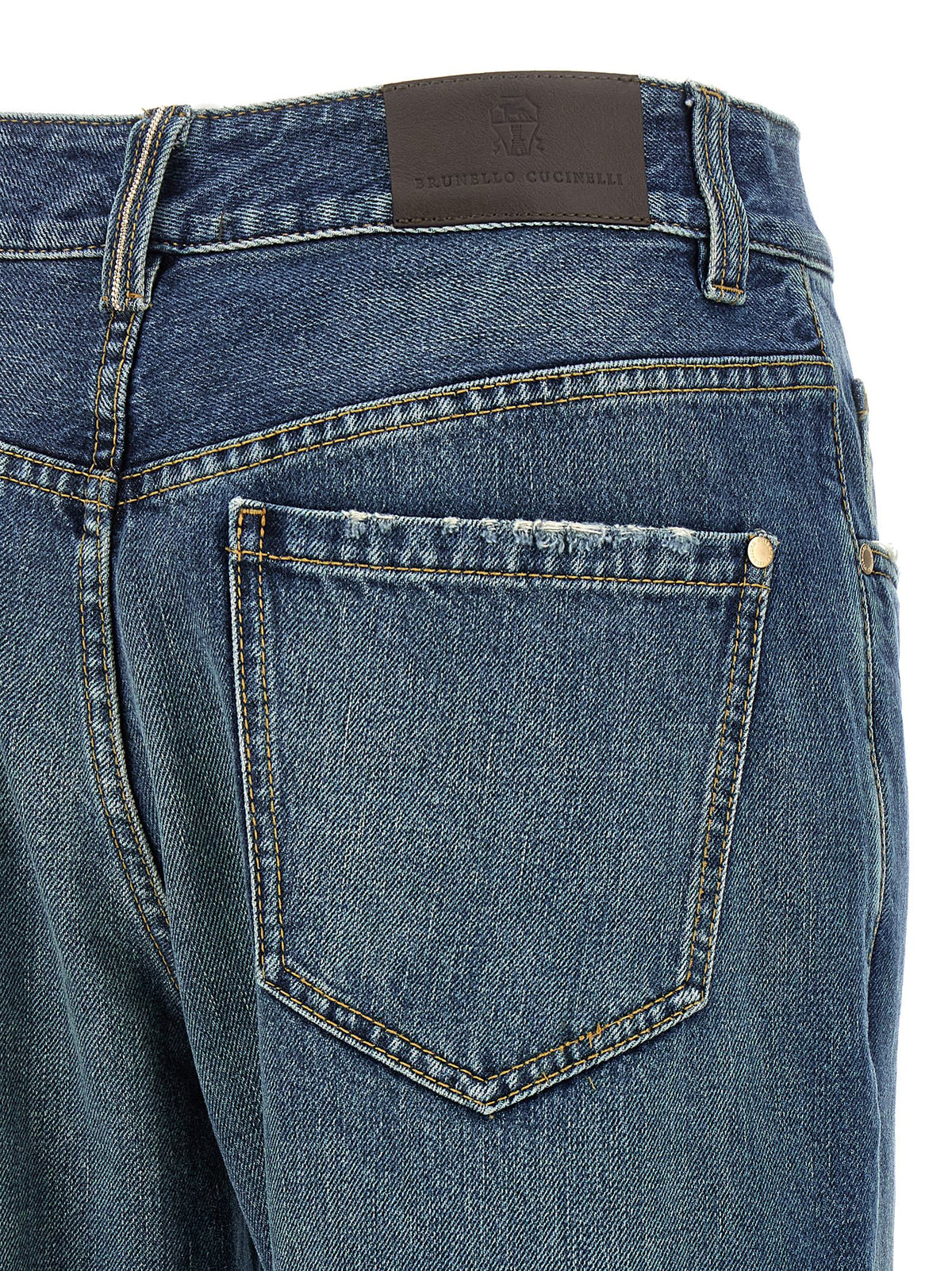 Brunello Cucinelli Blue Cotton Relaxed Fit Women's Jeans