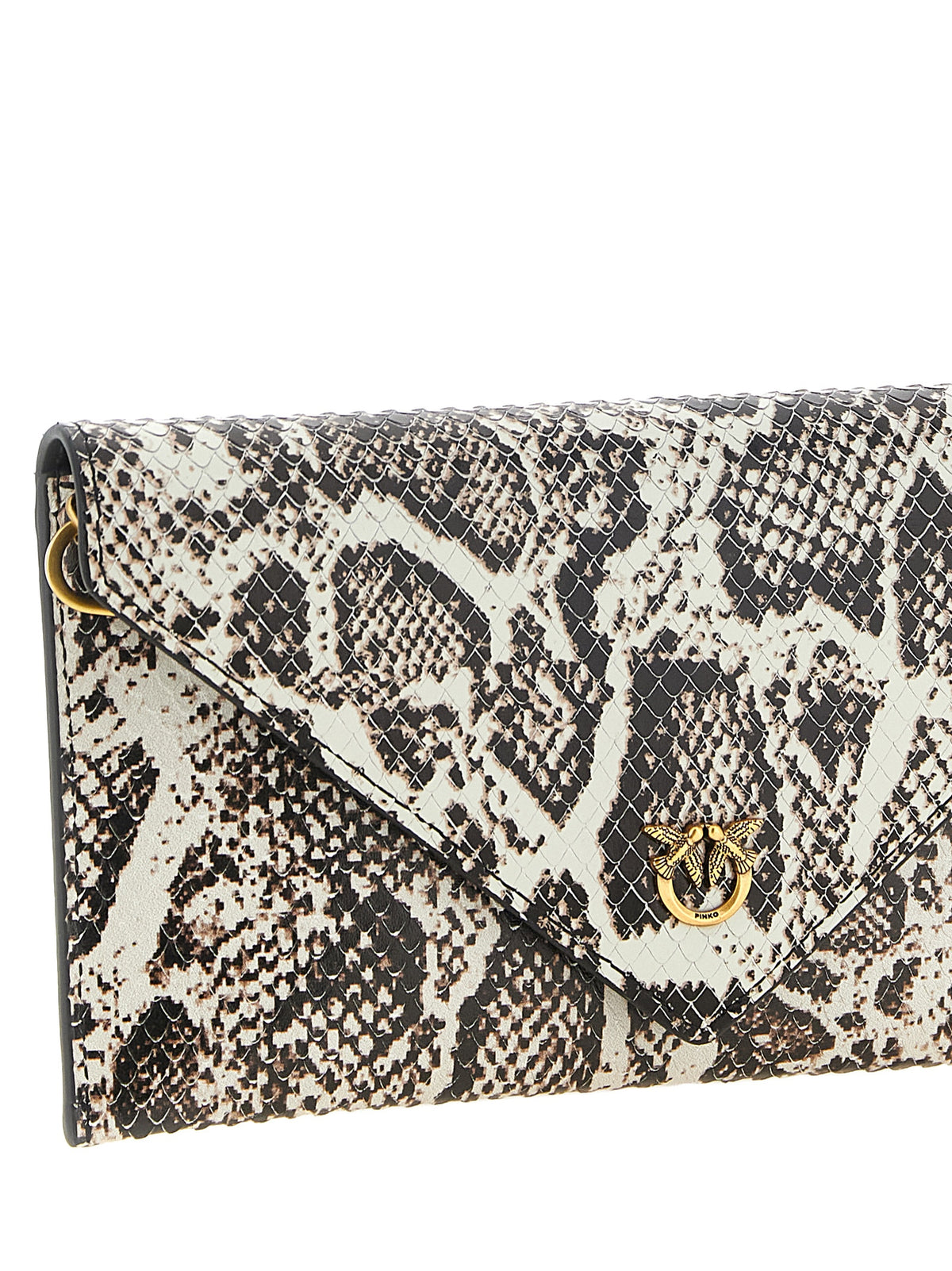 PINKO Beige Calfskin Clutch Women's Bag