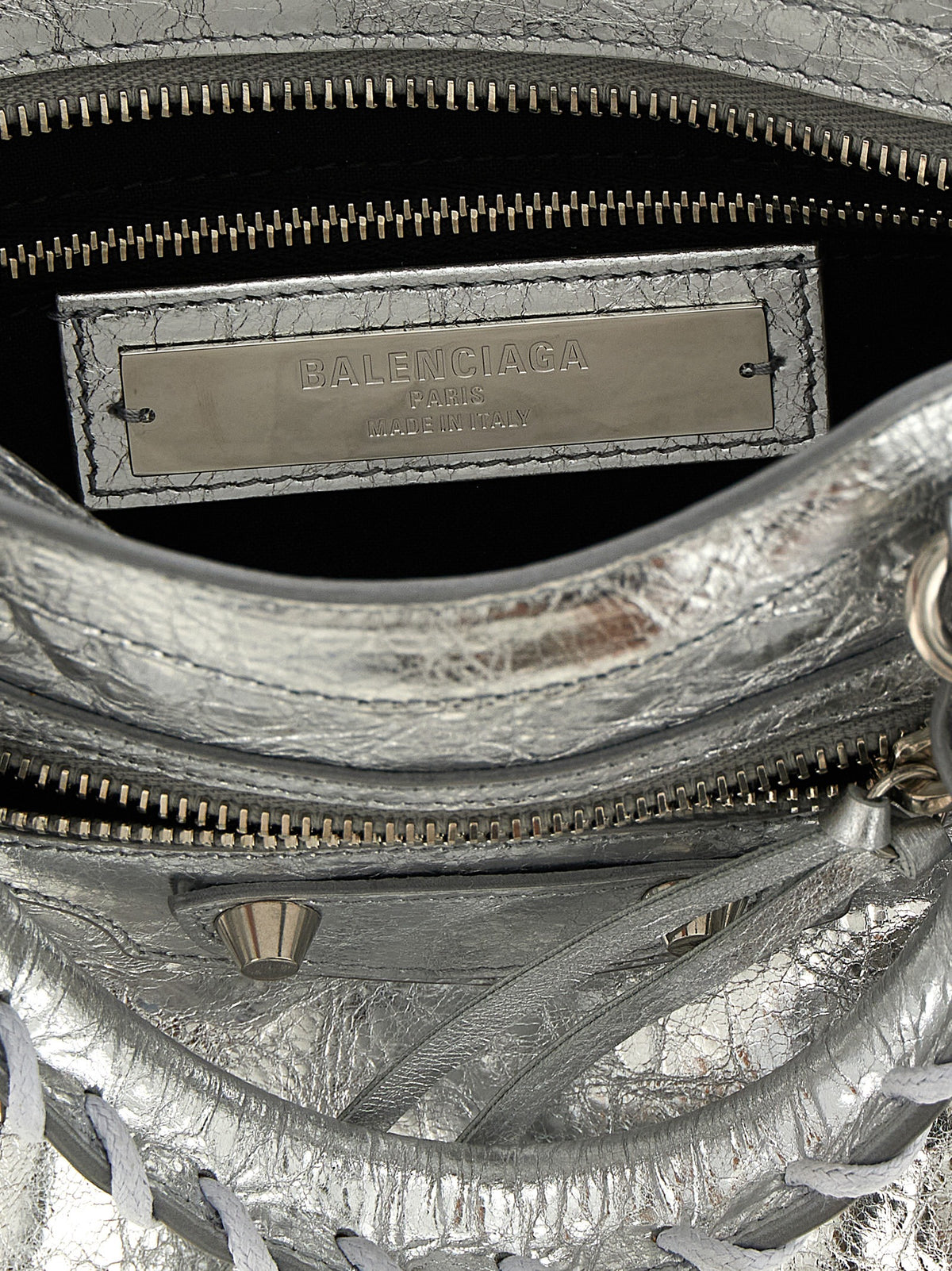 Balenciaga Silver Lamb Leather Women's Handbag