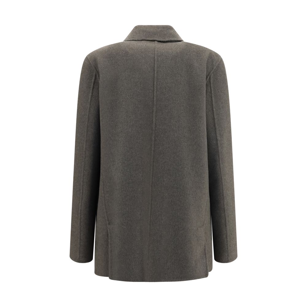 The Row Gray Cashmere Full-Length Women's Jacket