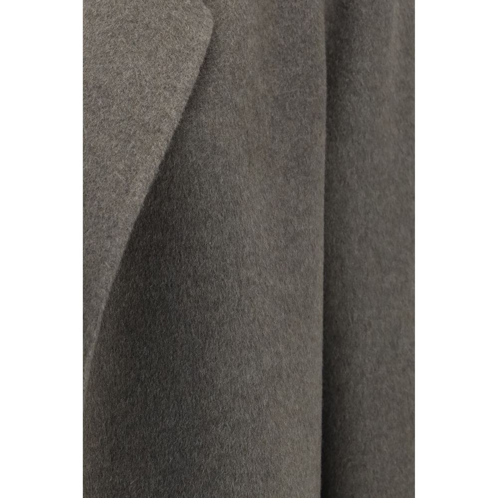 The Row Gray Cashmere Full-Length Women's Jacket