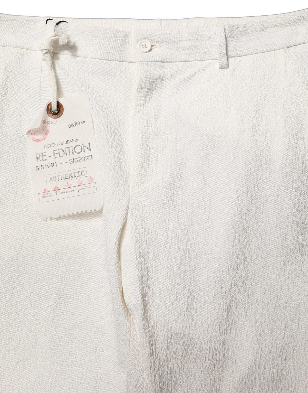 Dolce & Gabbana White Cotton StraightLeg Casual Trouser Men's Pants (Pre-Owned)