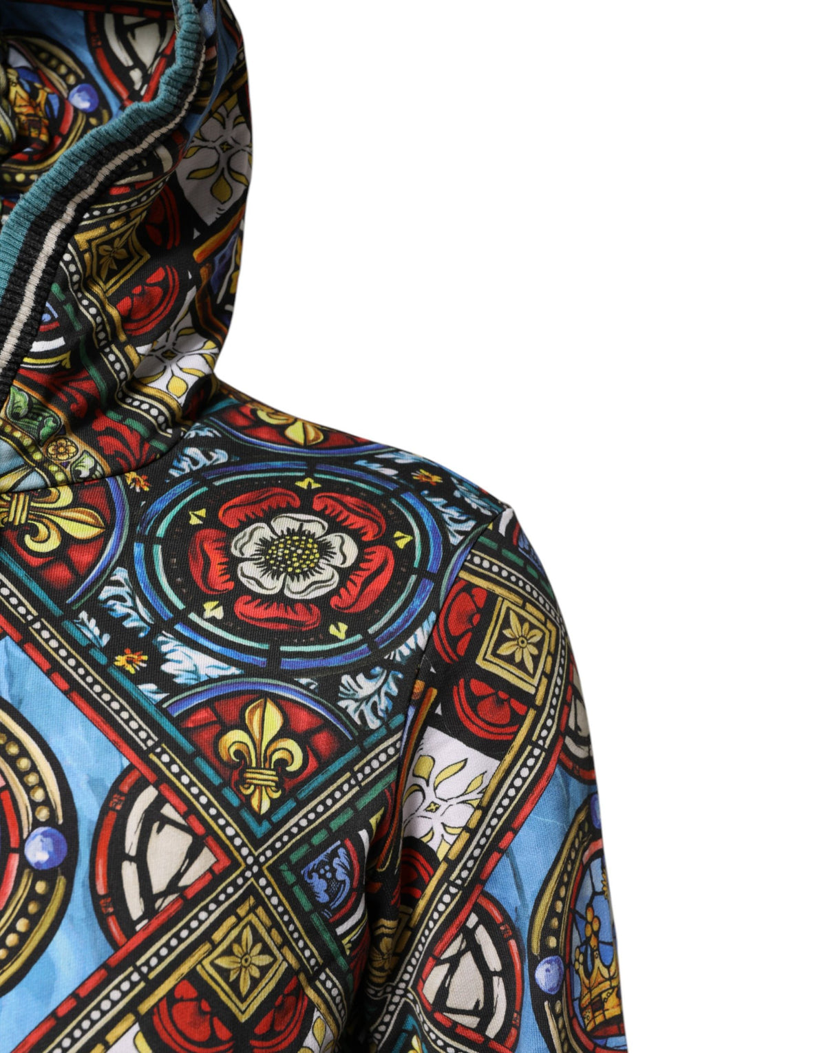 Dolce & Gabbana Multicolor Printed Hooded Sweatshirt Men's Sweater