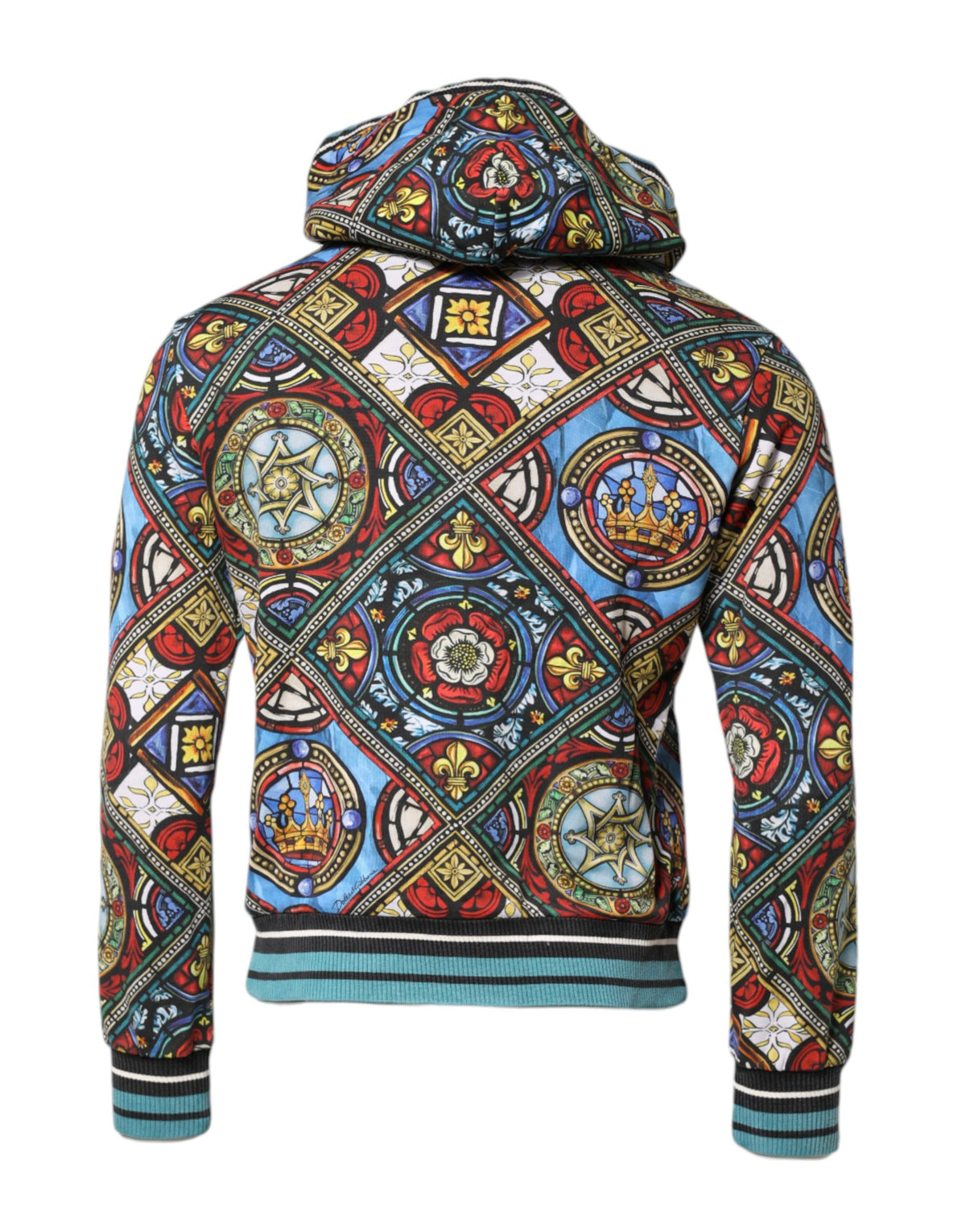 Dolce & Gabbana Multicolor Printed Hooded Sweatshirt Men's Sweater