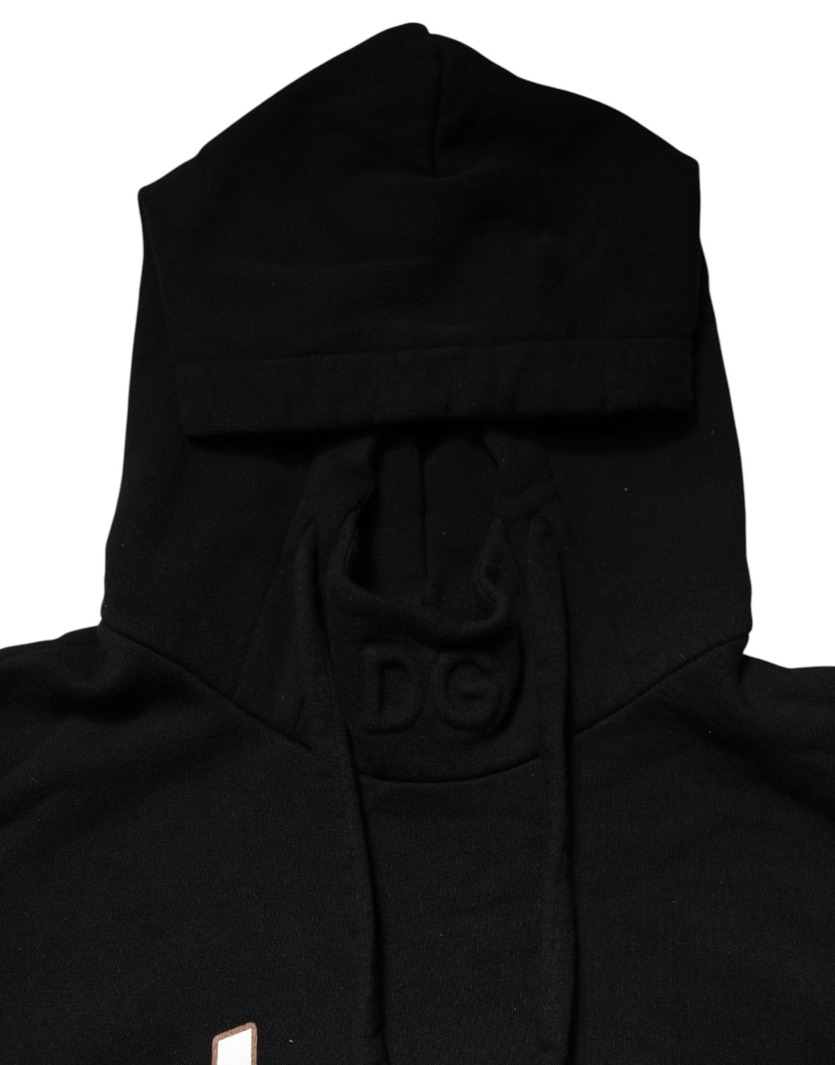 Dolce & Gabbana Black Cotton Printed Men Hooded Sweatshirt Men's Sweater (Pre-Owned)