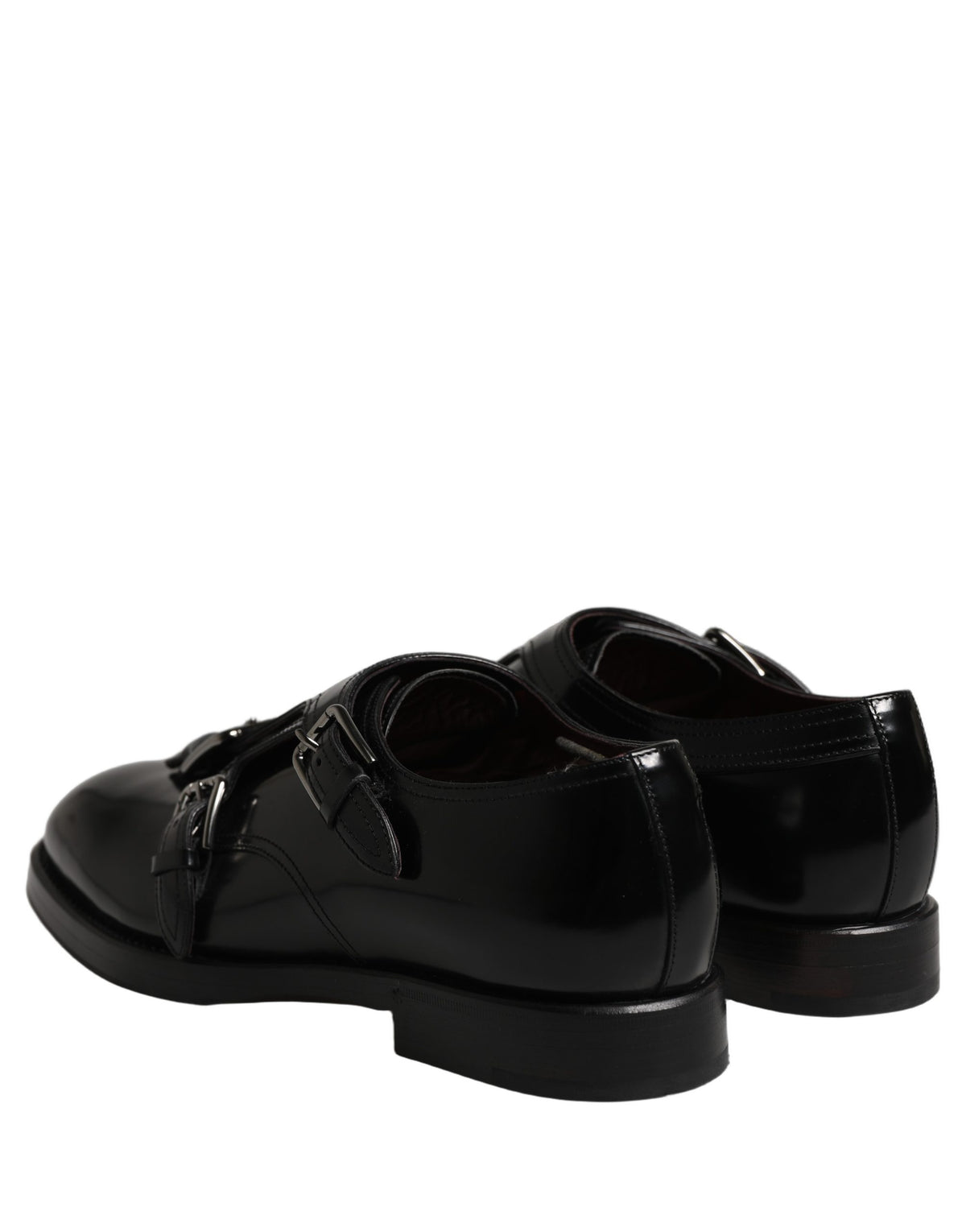 Dolce & Gabbana Black Leather Monk Strap Formal Dress Men's Shoes