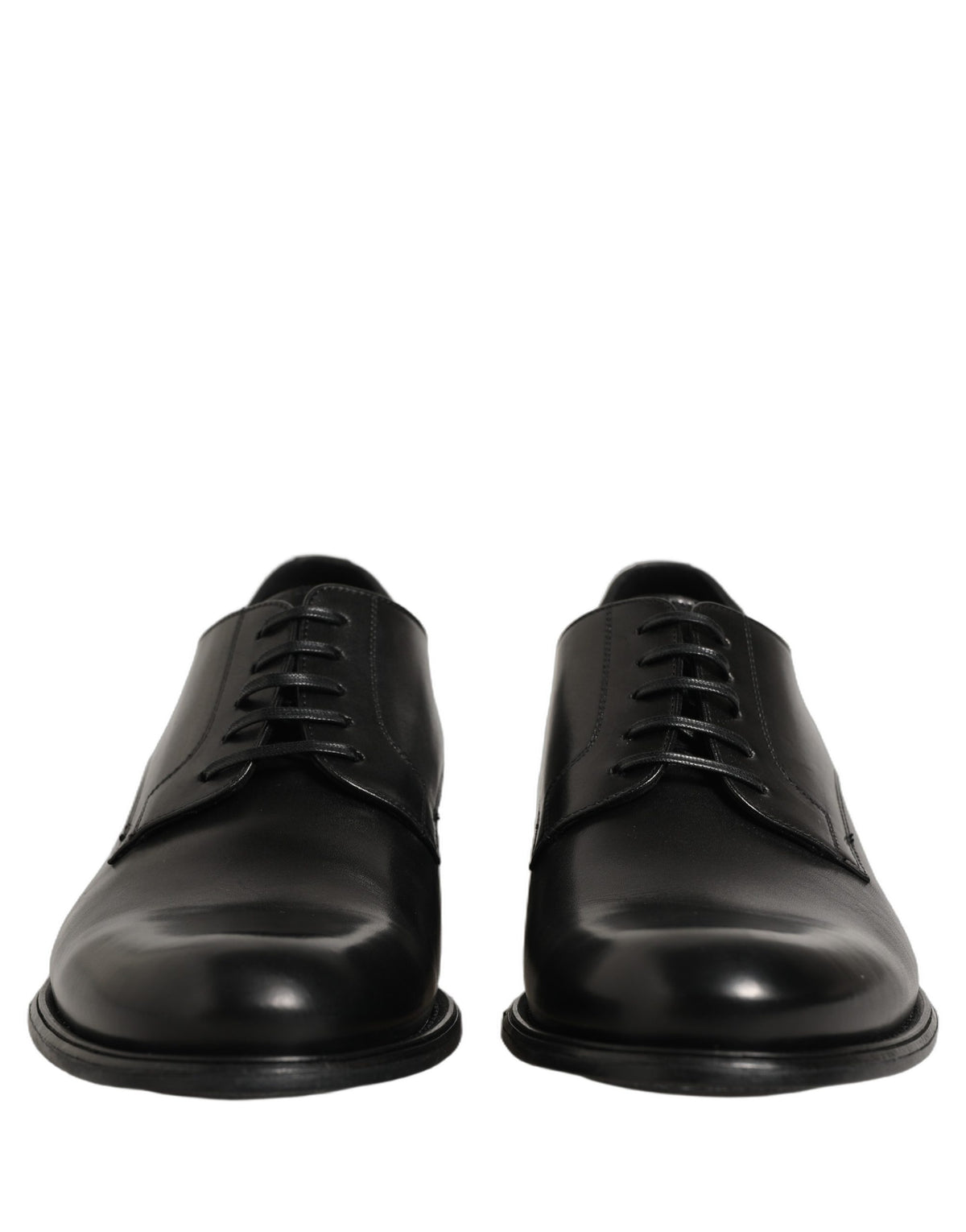 Dolce & Gabbana Black Calfskin Leather Derby Men Dress Men's Shoes