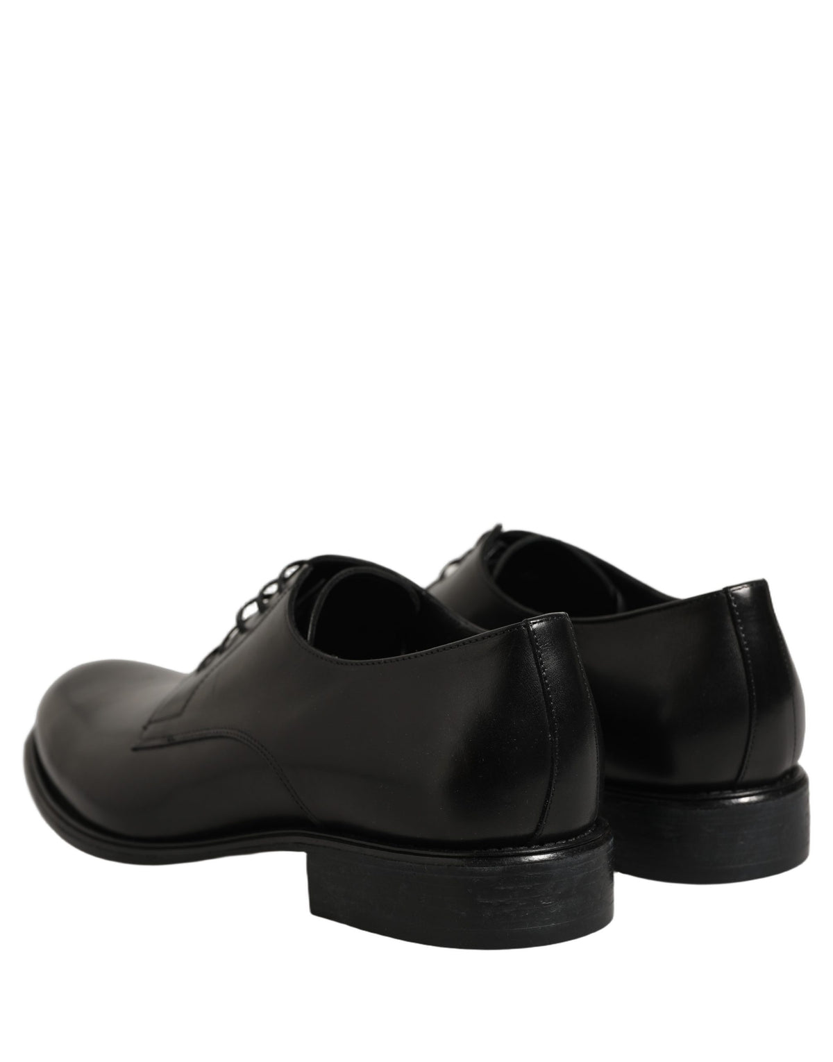 Dolce & Gabbana Black Calfskin Leather Derby Men Dress Men's Shoes