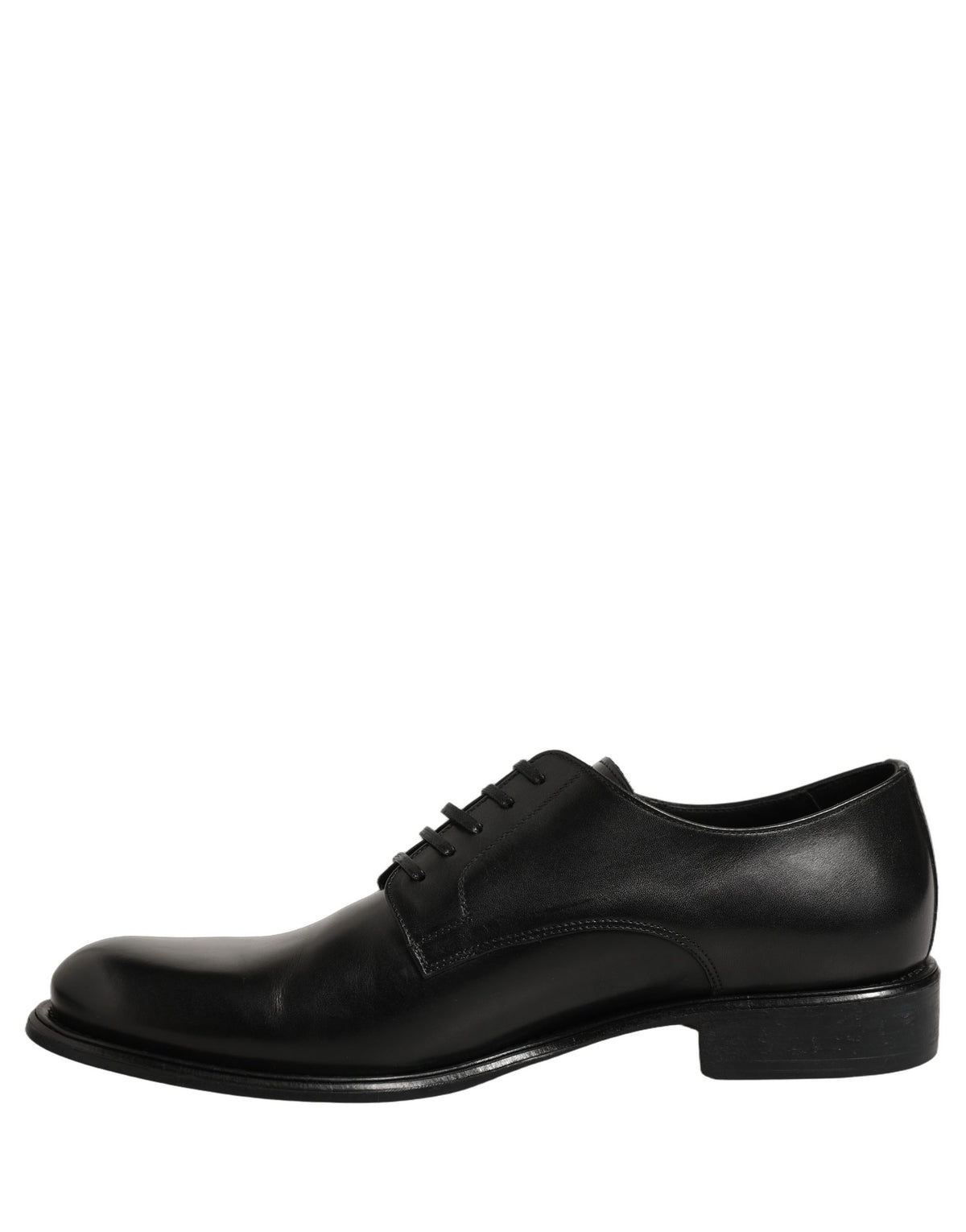 Dolce & Gabbana Black Calfskin Leather Derby Men Dress Men's Shoes