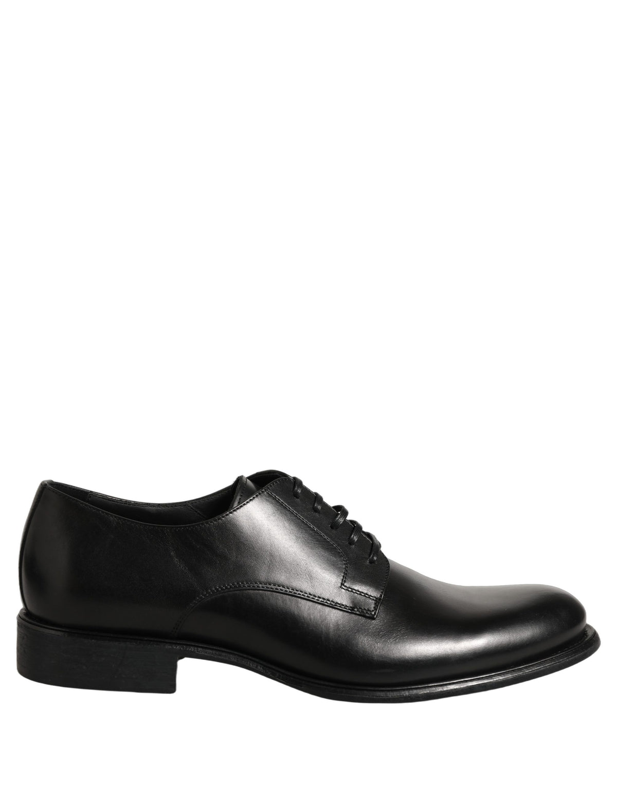 Dolce & Gabbana Black Calfskin Leather Derby Men Dress Men's Shoes