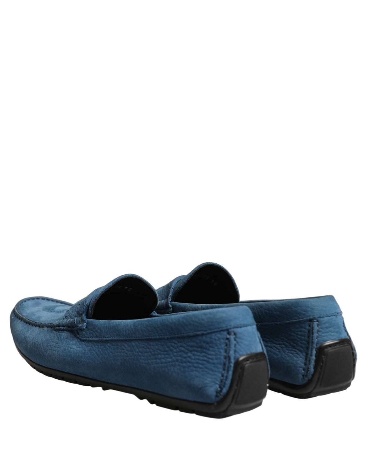 Dolce & Gabbana Blue Calfskin Leather Driver Loafers Men's Shoes