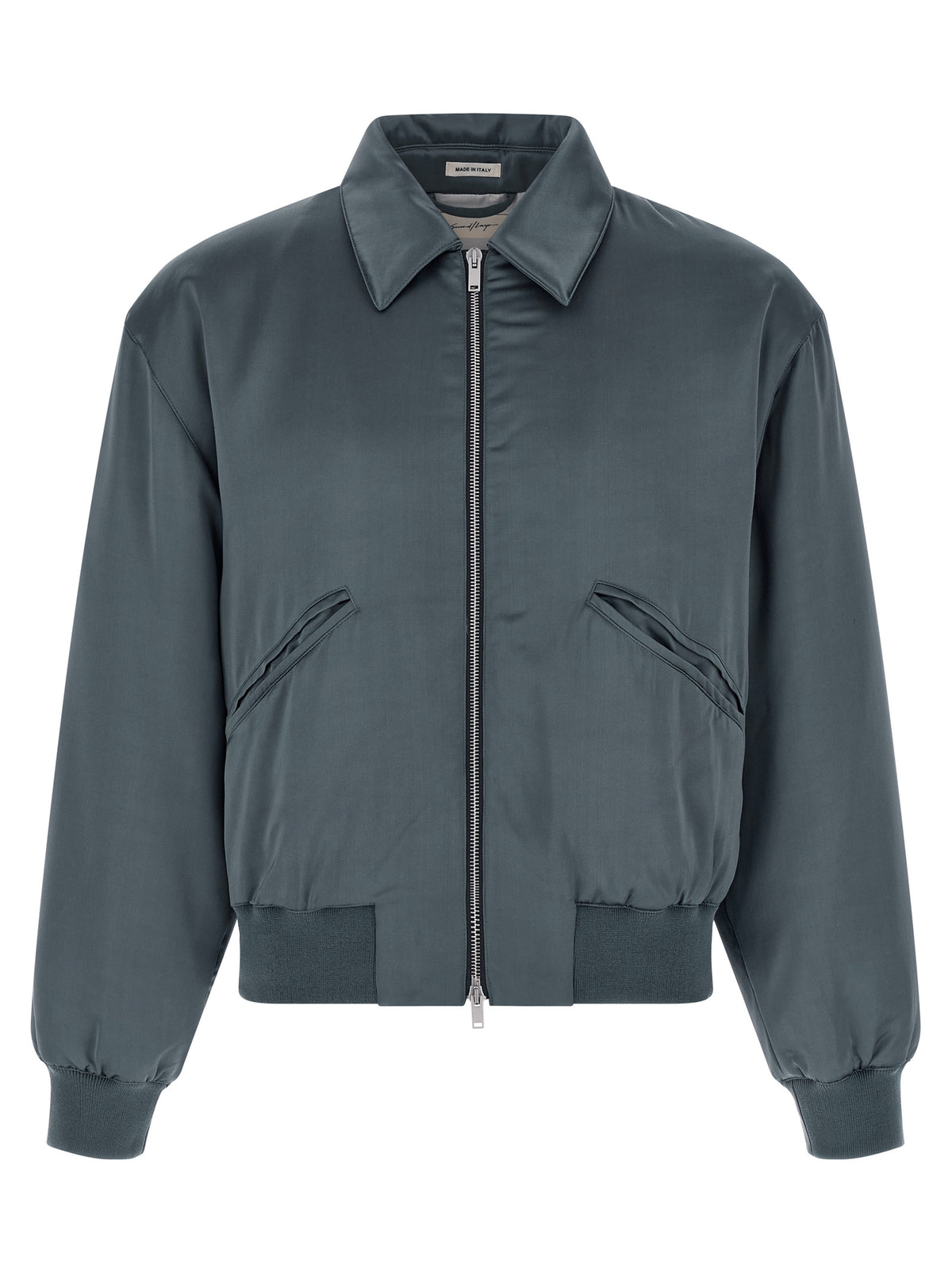 SECOND/LAYER Gray Viscose Men's Bomber