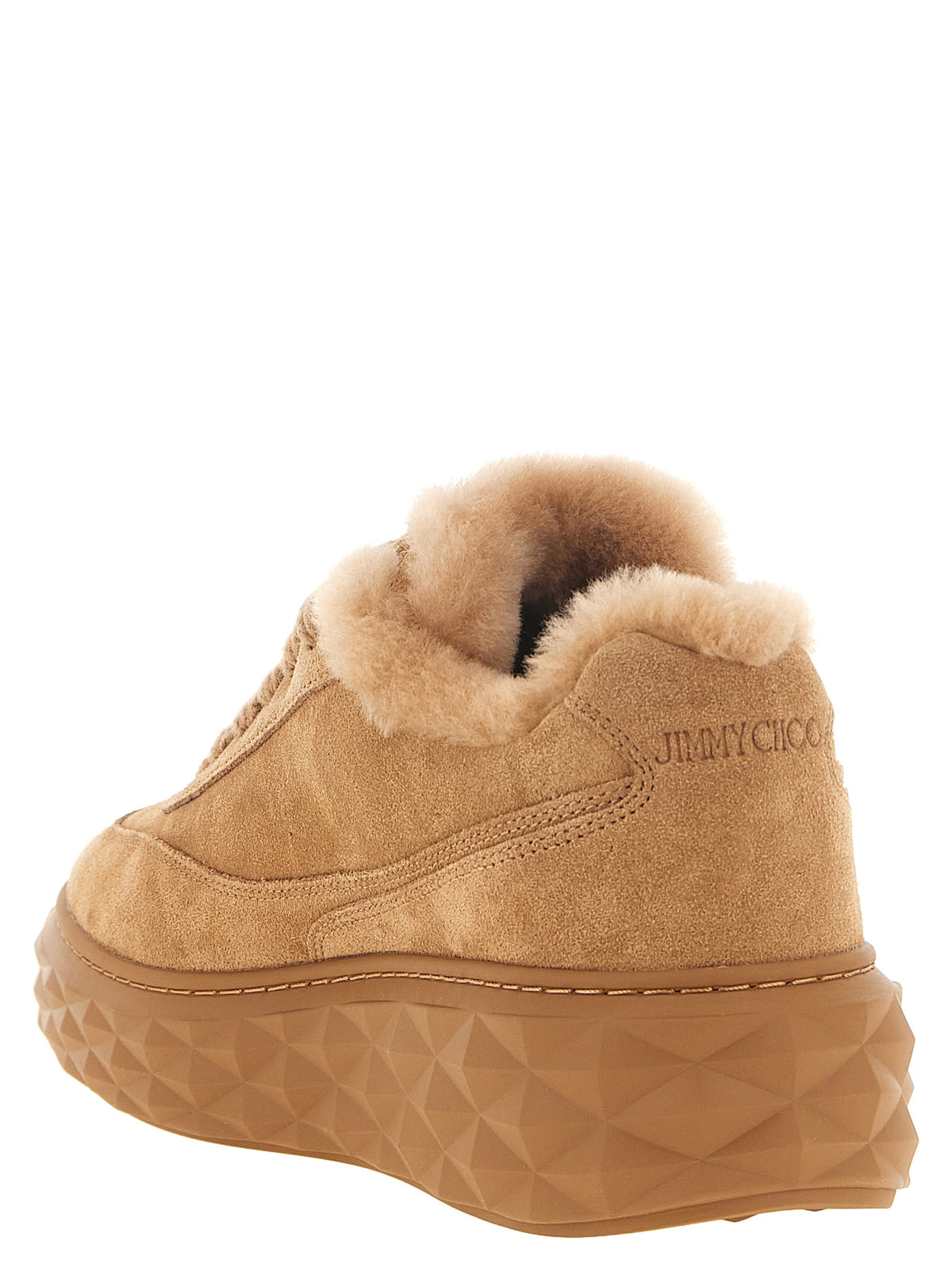 Jimmy Choo Beige Lamb Leather Chunky Women's Sneakers