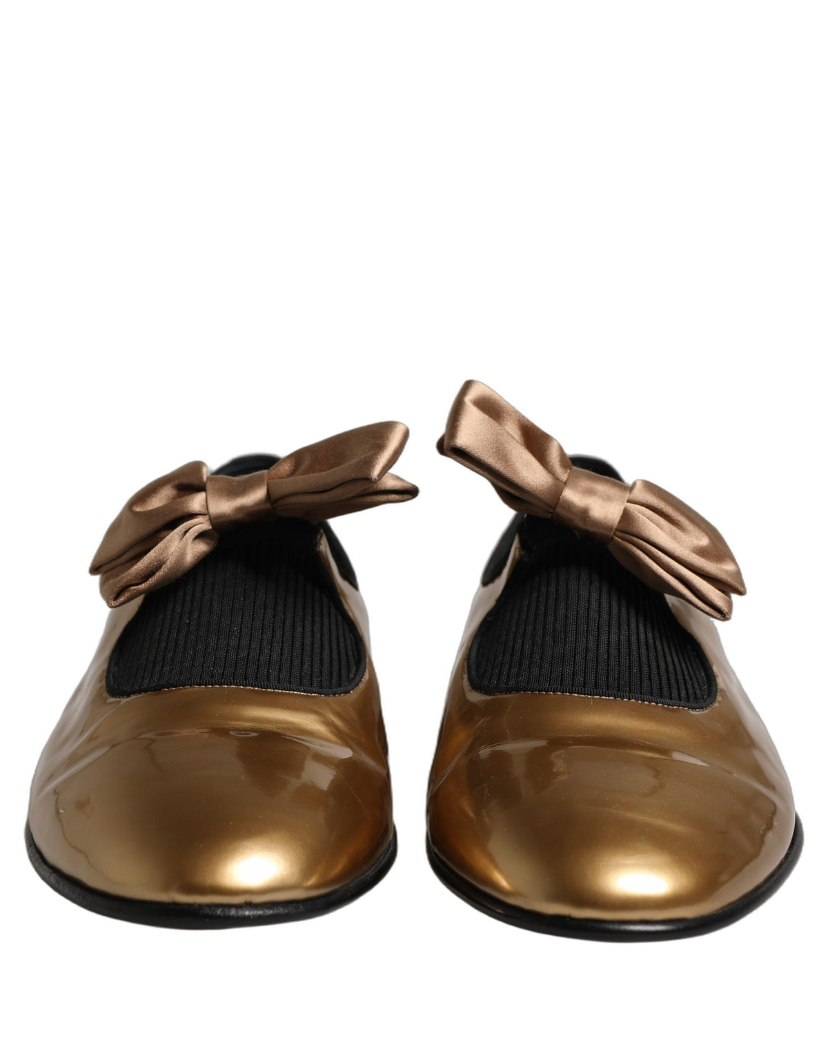 Dolce & Gabbana Metallic Gold Leather Flats Loafers Women's Shoes (Pre-Owned)