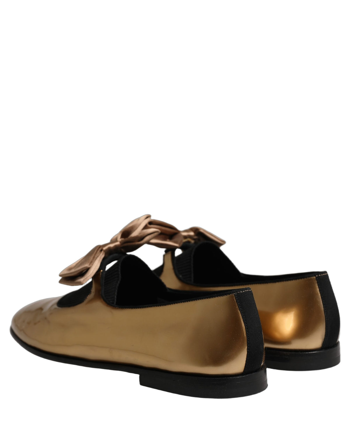 Dolce & Gabbana Metallic Gold Leather Flats Loafers Women's Shoes (Pre-Owned)