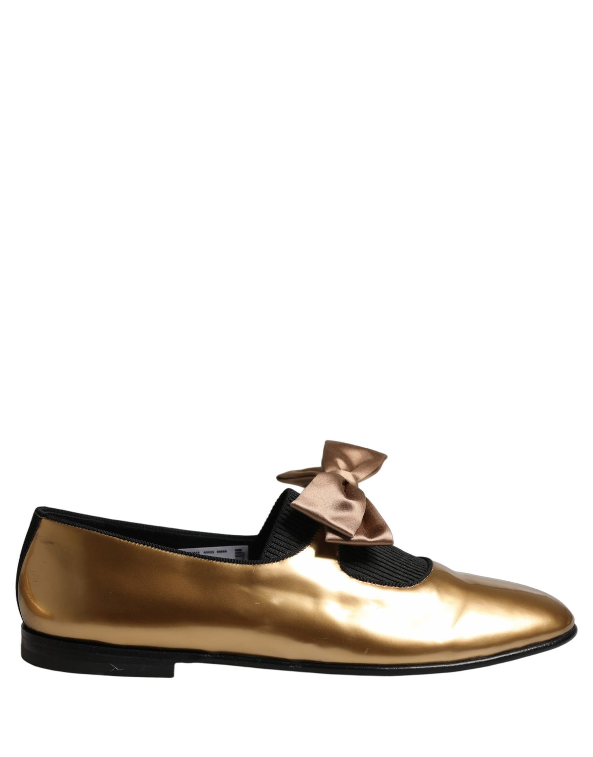 Dolce & Gabbana Metallic Gold Leather Flats Loafers Women's Shoes (Pre-Owned)