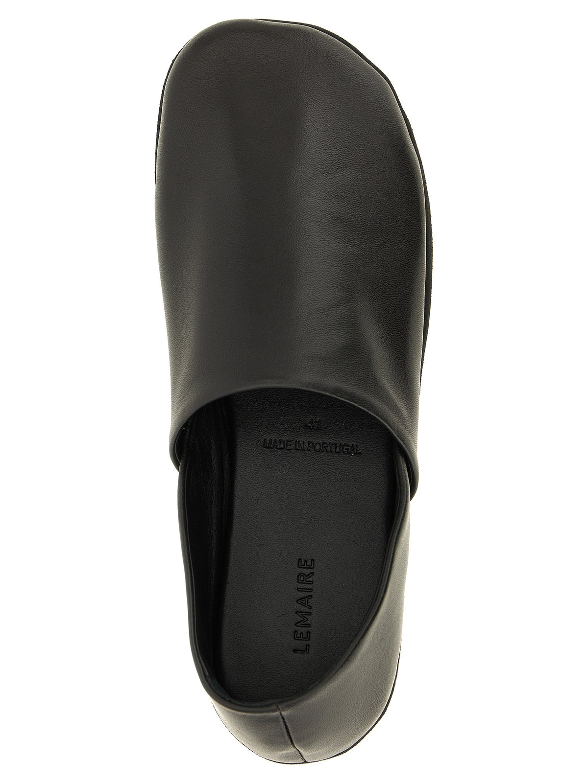 Lemaire Black Lamb Leather Slip-On Men's Loafers