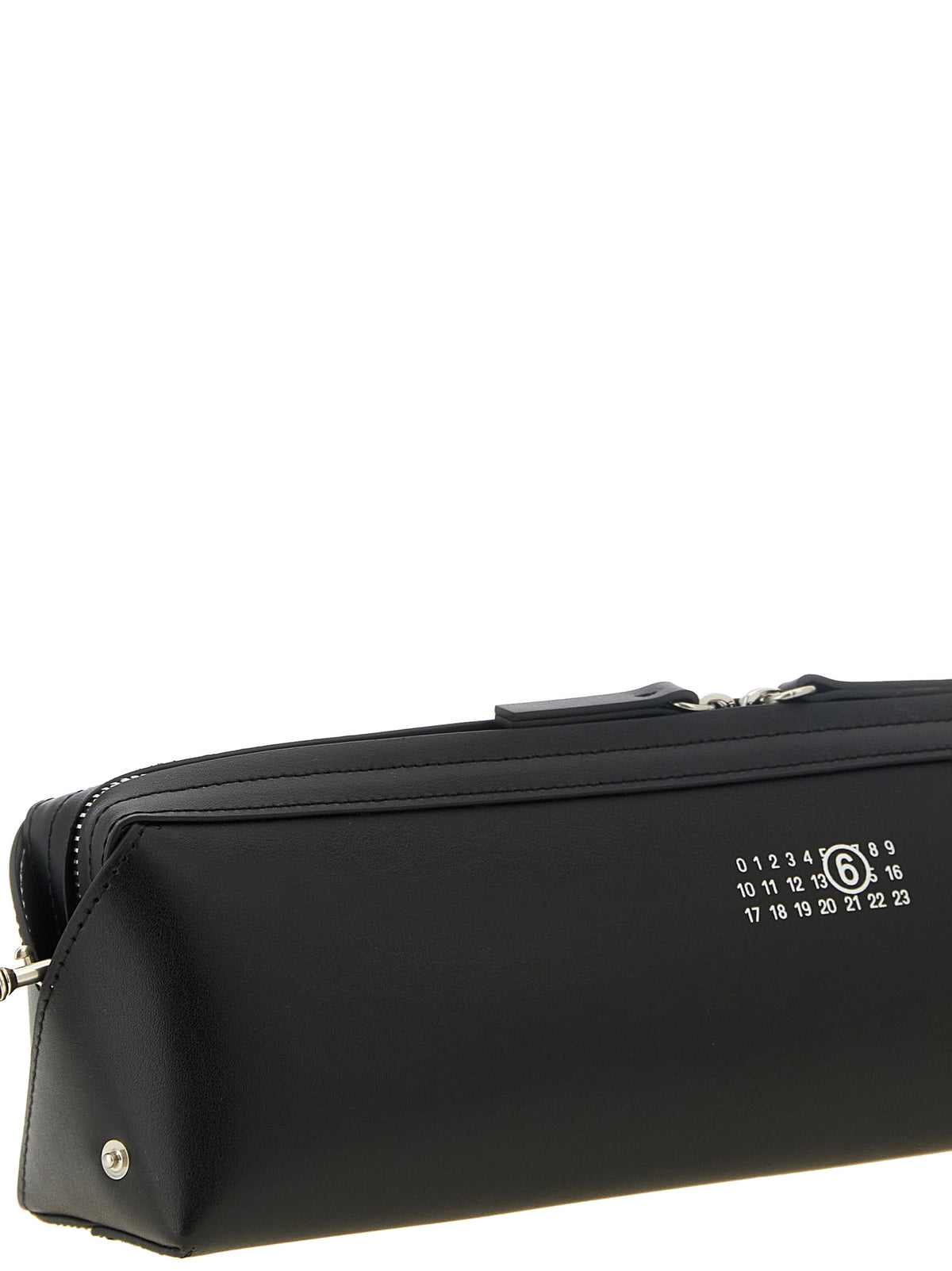 MM6 Maison Margiela Black Cowhide Clutch Women's Bag