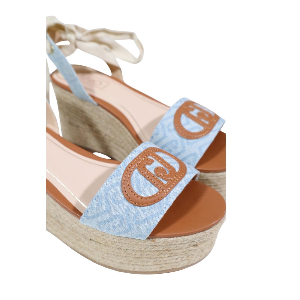 Liu Jo Light Blue Polyester Wedge Women's Sandals