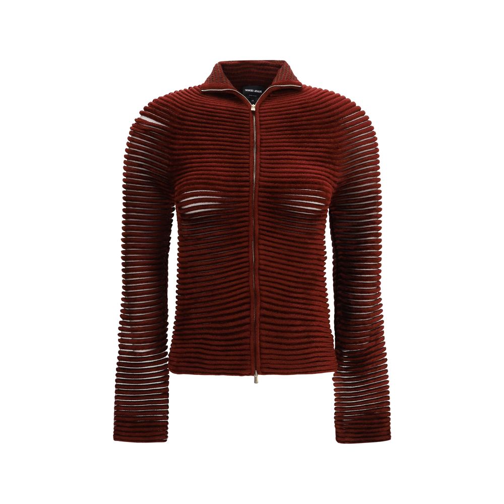 Giorgio Armani Bordeaux Viscose Women's Cardigan