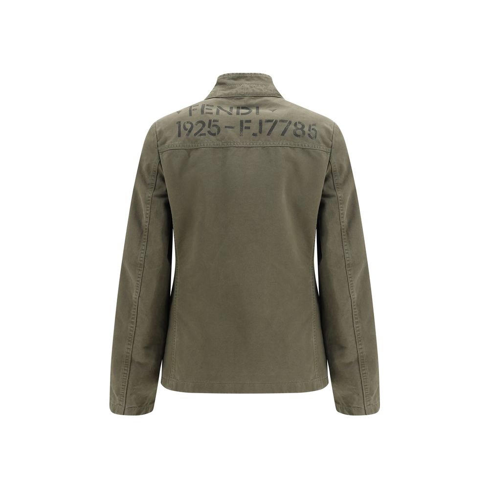 Fendi Bicolor Cotton Full-Length Women's Jacket