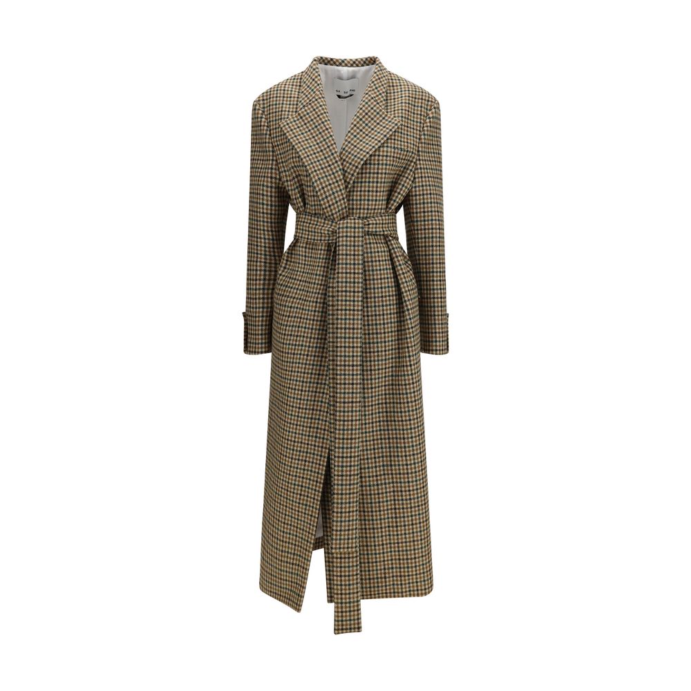 SA SU PHI Beige Wool Oves Aries Women's Coat