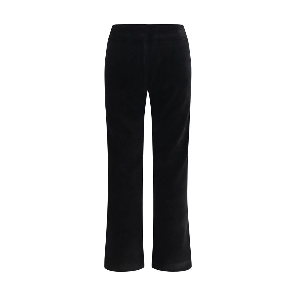 Avenue Montaigne Black Cotton Flared Women's Pants