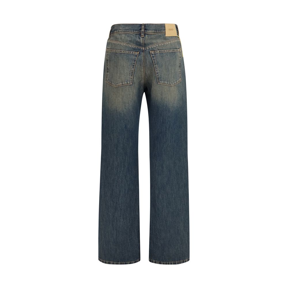 Fendi Blue Cotton Jeans Women's Denim