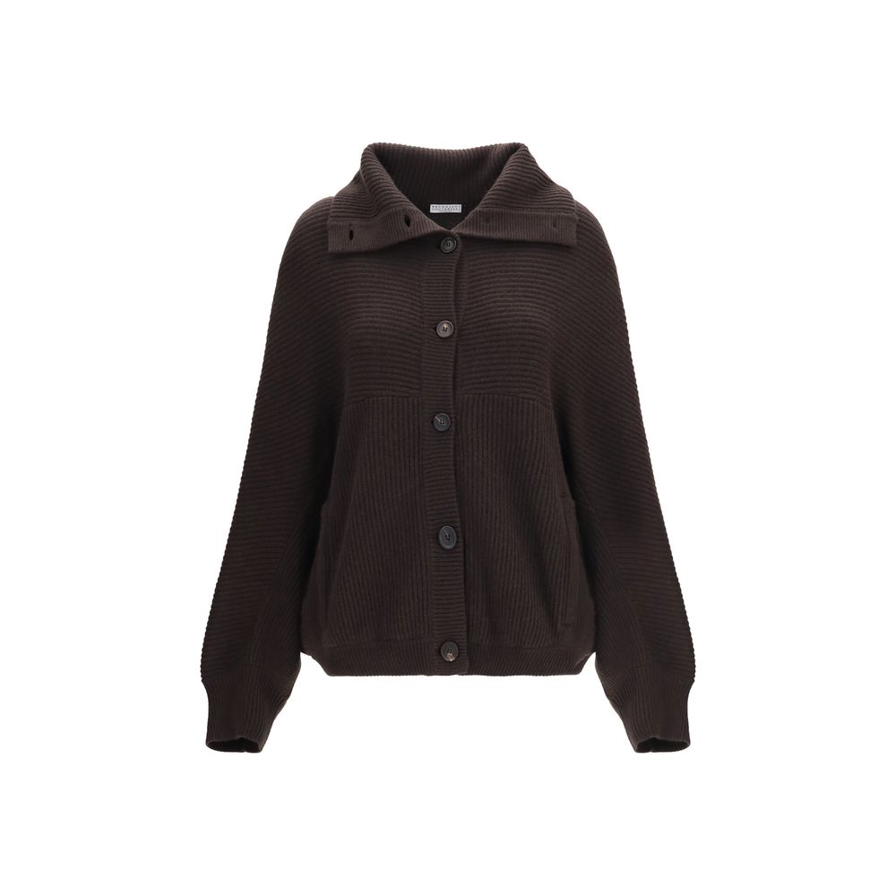 Brunello Cucinelli Brown Cashmere Women's Cardigan