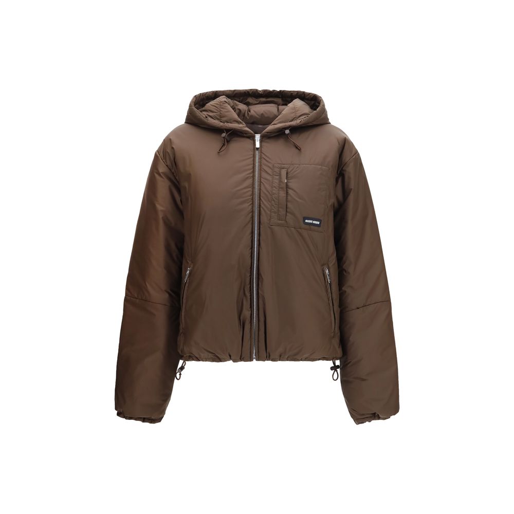 Miu Miu Brown Recycled Polyamide Full-Length Women's Jacket