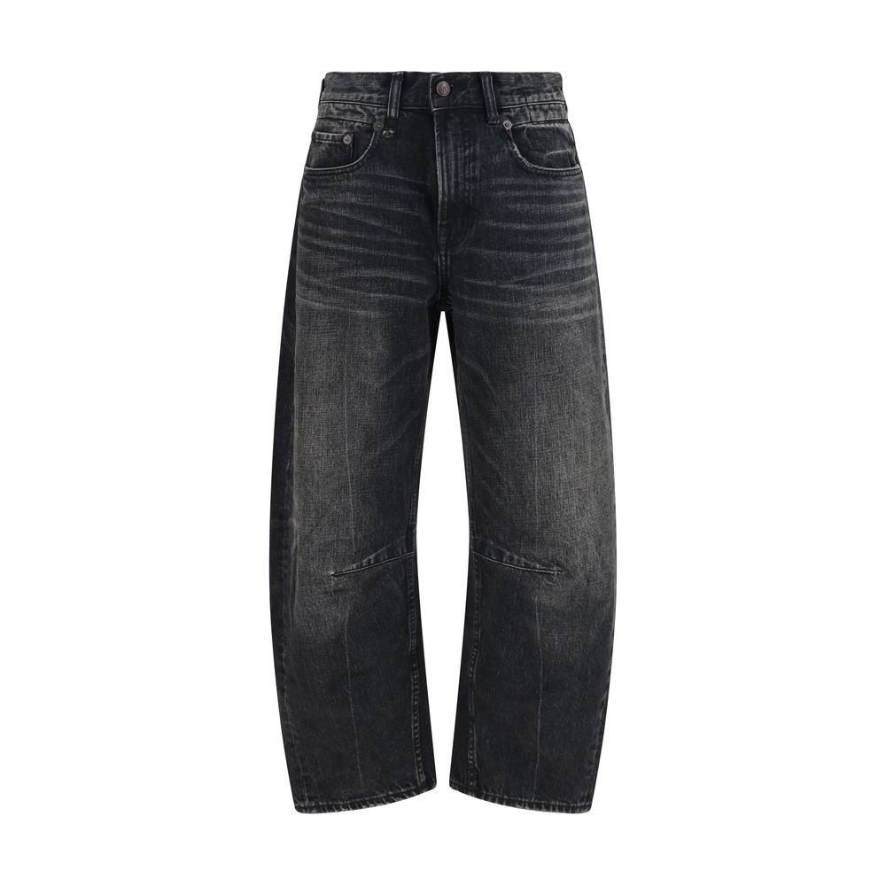 R13 Black Cotton Boyfriend Women's Jeans