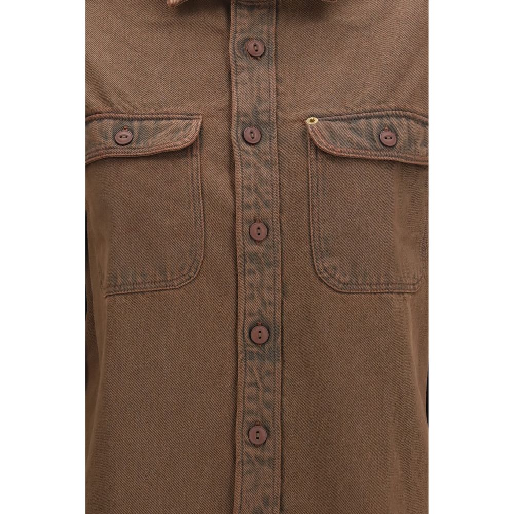 Deperlu Brown Denim Men's Shirt