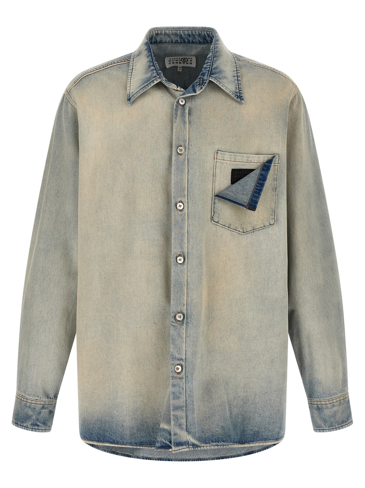 MM6 Maison Margiela Blue Cotton Men's Blouse