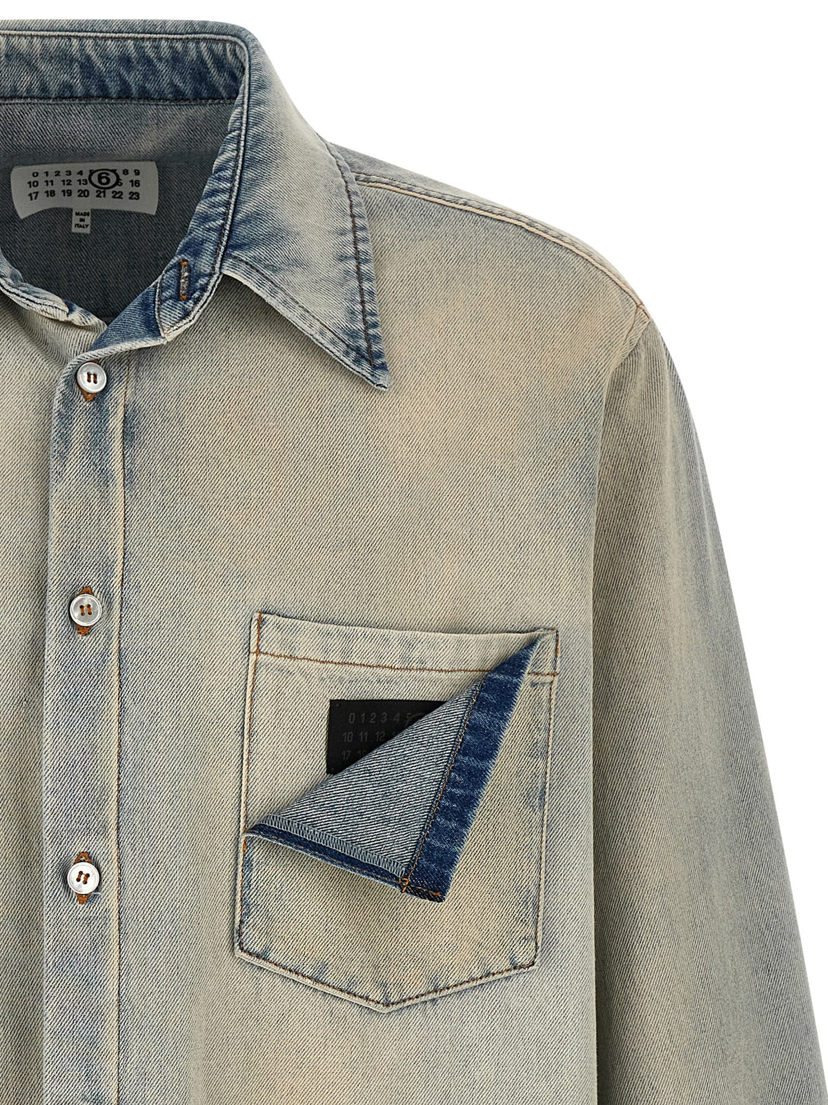 MM6 Maison Margiela Blue Cotton Men's Blouse