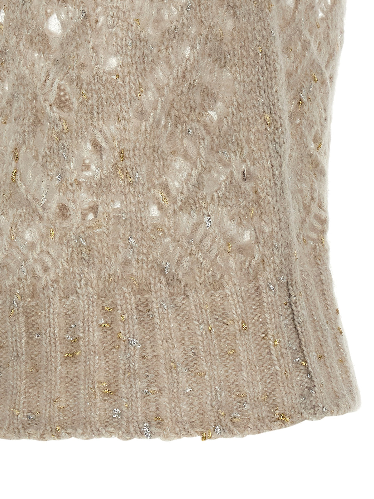 Max Mara Beige Alpaca Leather Sleeveless Women's Jacket