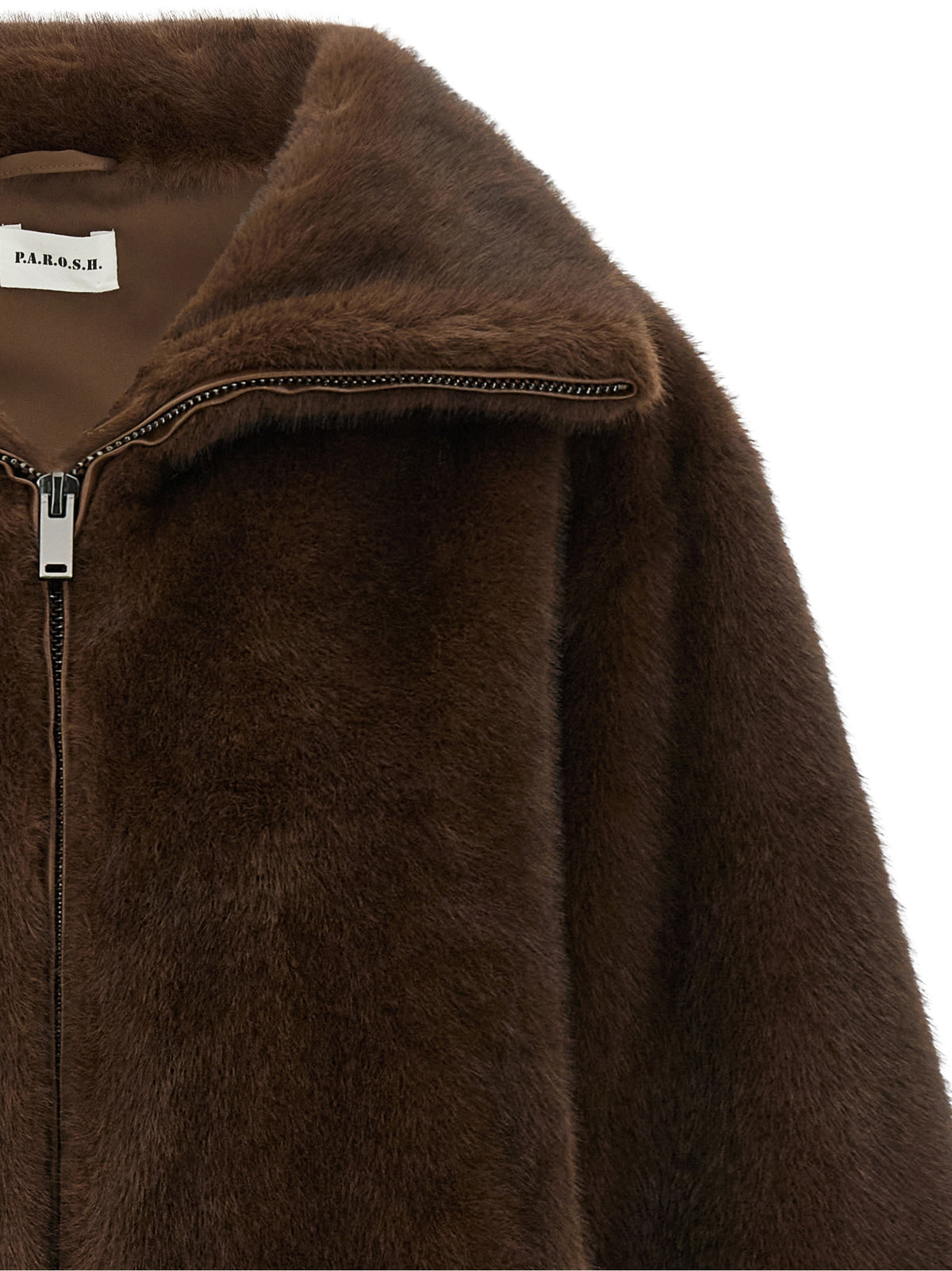 P.A.R.O.S.H. Brown Polyester Women's Bomber