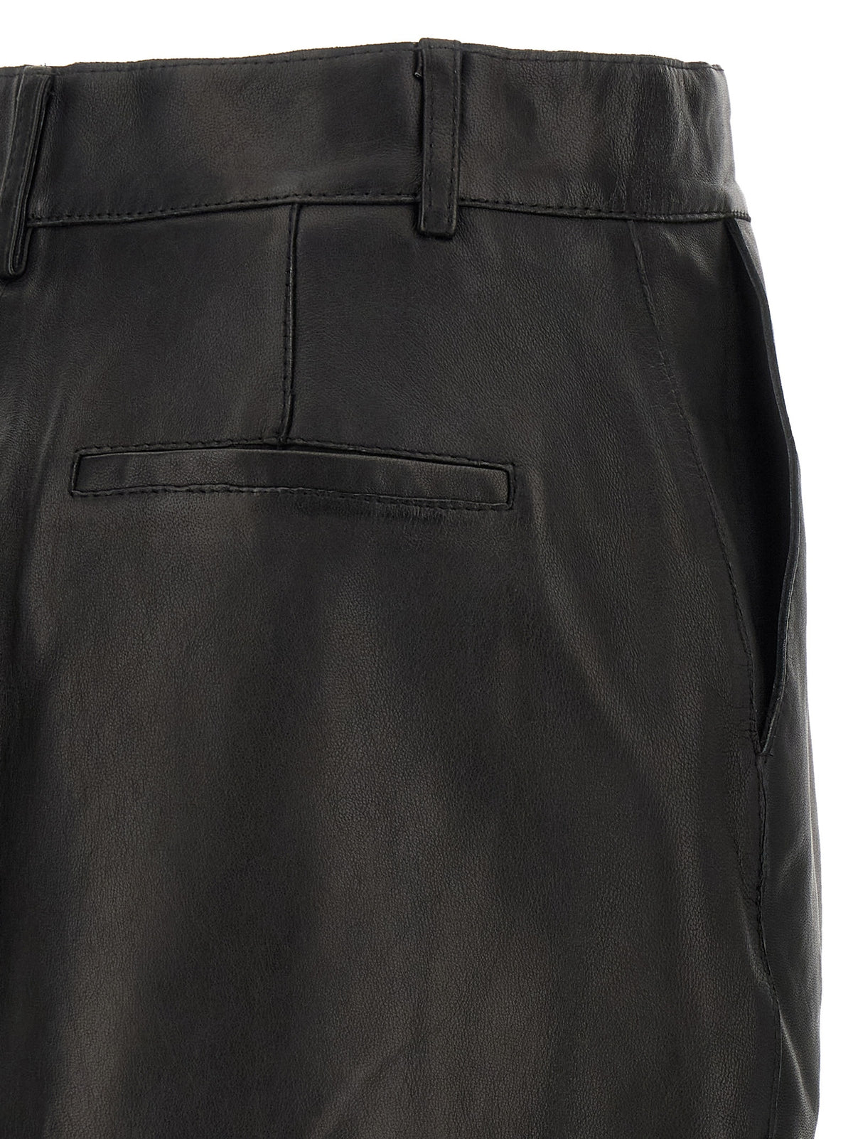 P.A.R.O.S.H. Black Lamb Leather Long Women's Skirt