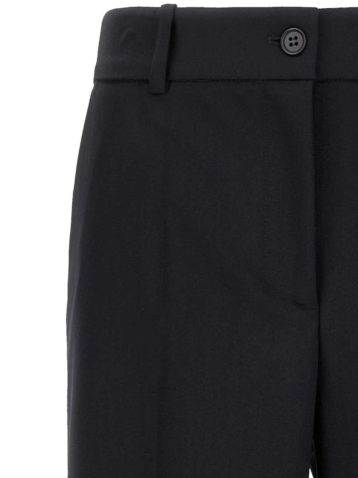P.A.R.O.S.H. Black Virgin Wool Flared Women's Pants