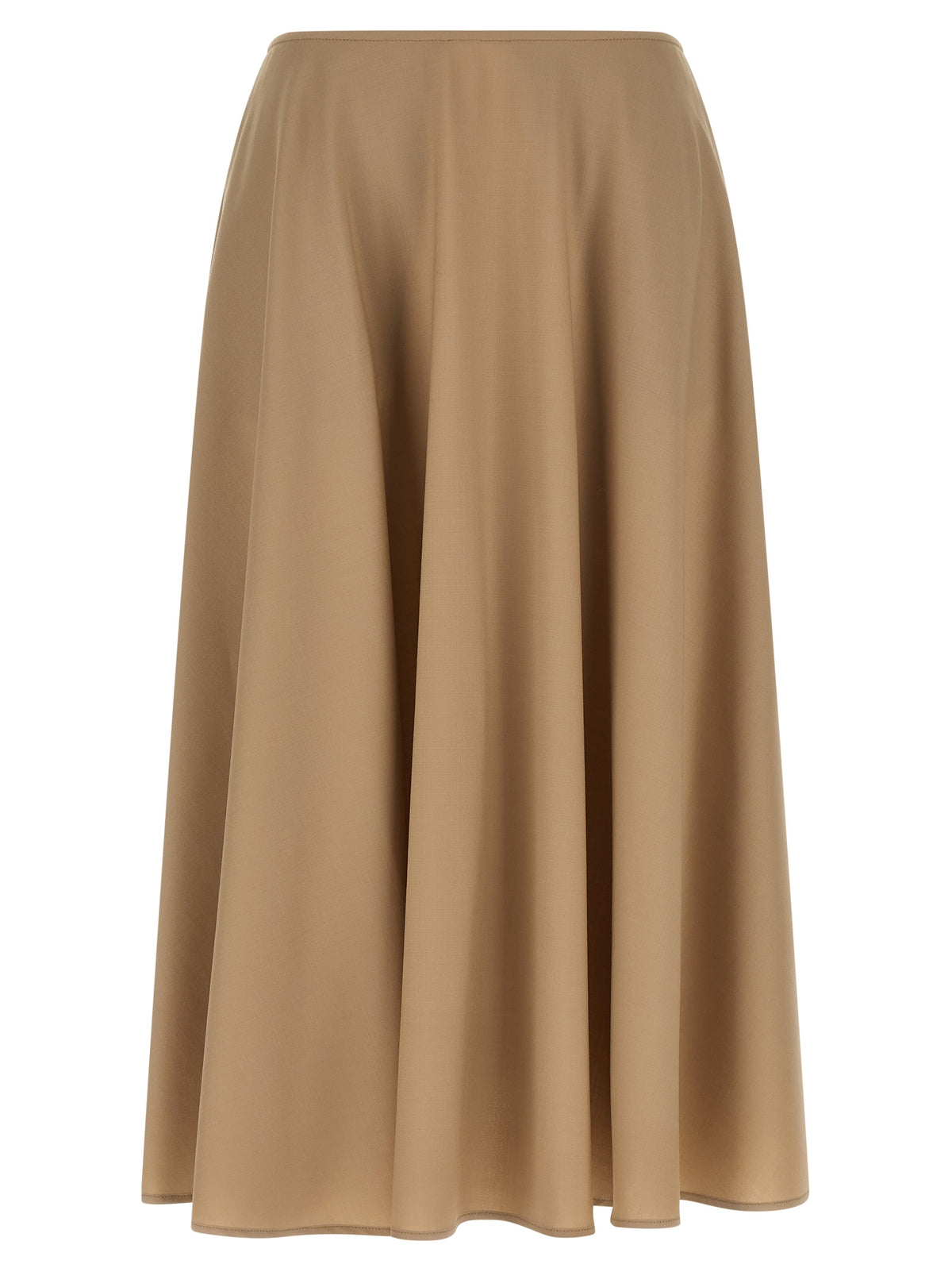 Moschino Beige Virgin Wool Midi Women's Skirt