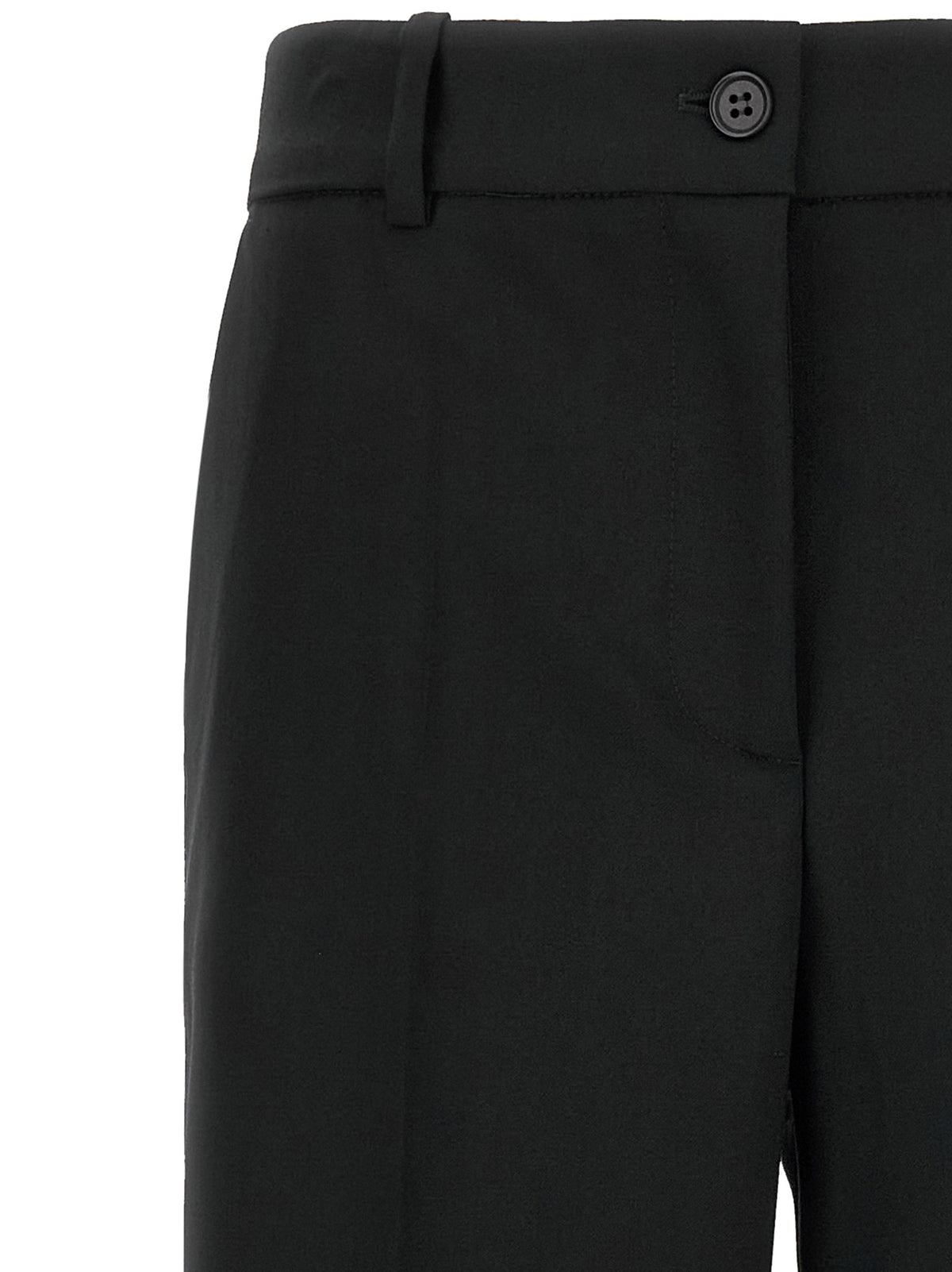 P.A.R.O.S.H. Black Virgin Wool Flared Women's Pants