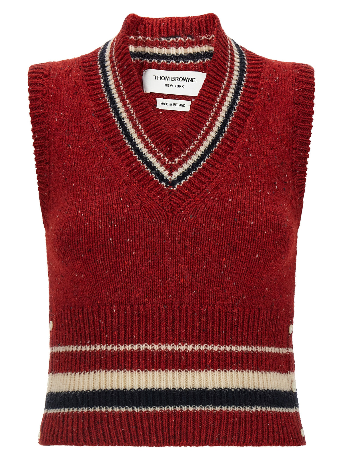 Thom Browne Red Wool Sleeveless Women's Jacket