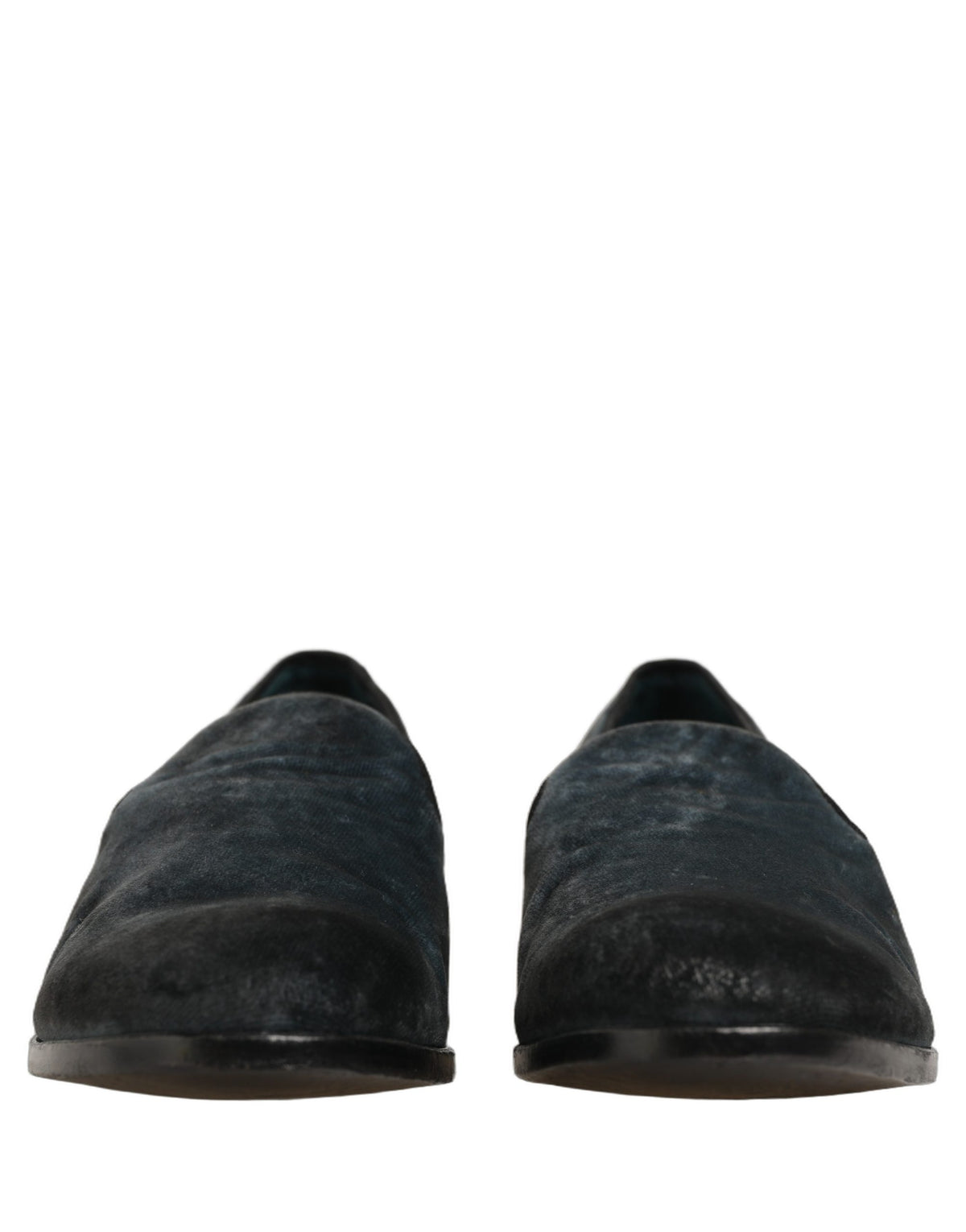 Dolce & Gabbana Blue Suede Slip On Men Slippers Loafers Men's Shoes