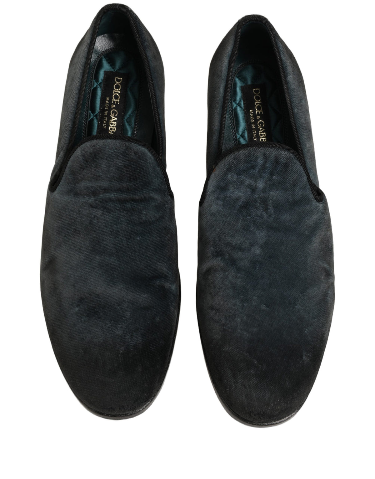 Dolce & Gabbana Blue Suede Slip On Men Slippers Loafers Men's Shoes
