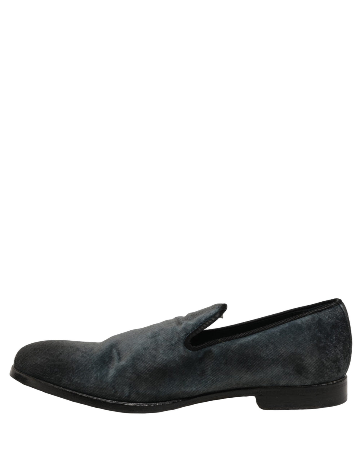 Dolce & Gabbana Blue Suede Slip On Men Slippers Loafers Men's Shoes